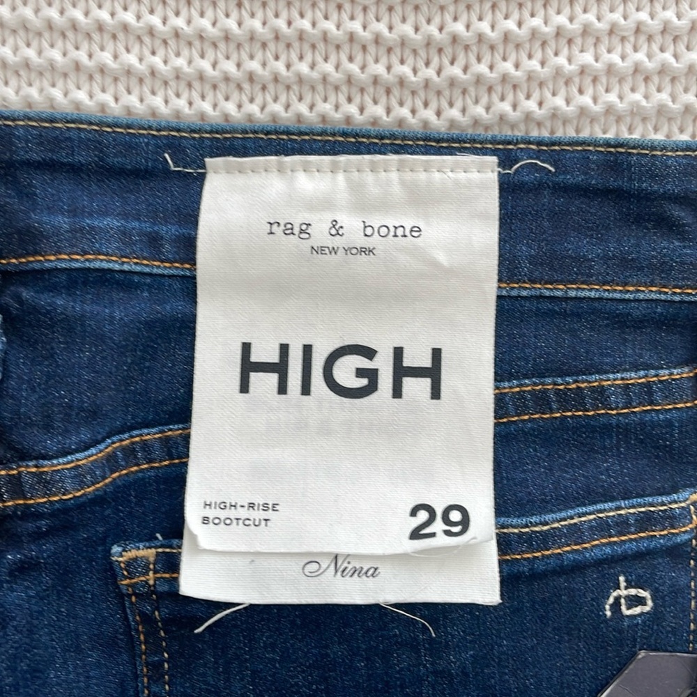 NWT RAG & BONE Nina High Rise Boot Cut Jeans